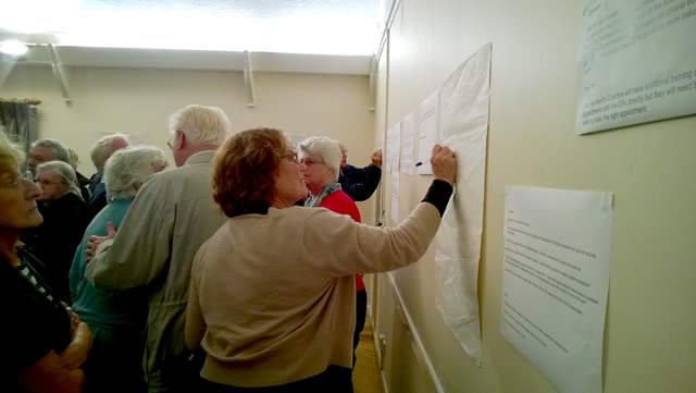 Attendees were invited to write feedback and suggestions on the walls