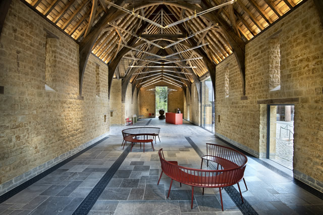 The interior of The Entrance Barn at The Newt in Somerset: a wholly new build structure to greet visitors upon arrival
