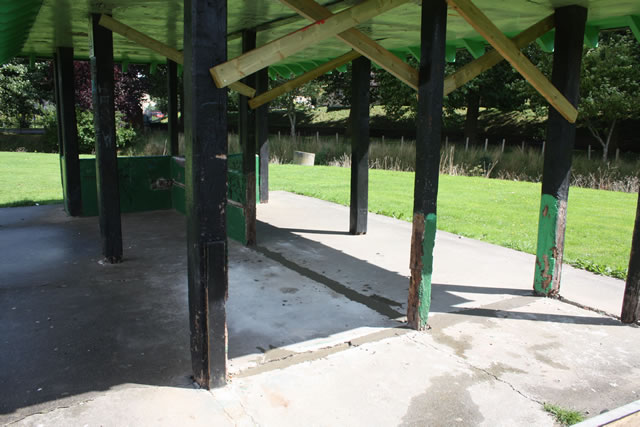 Vandalised park shelter