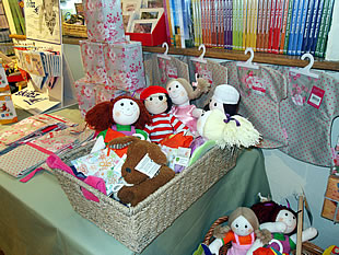 Rag dolls in a basket