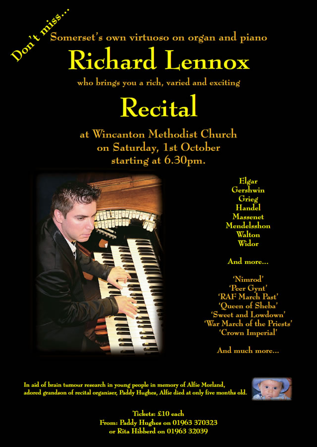 Richard Lennox Recital poster