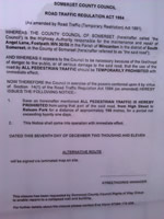 The Council notice of closure