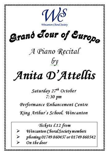 Anita D'Attellis piano recital poster